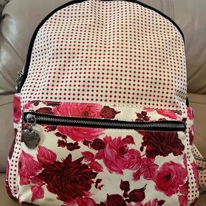 Betsey Johnson Floral Polka Dot Backpack